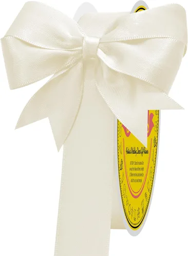 Miniatura 226 de Cinta de satén blanca antigua de doble cara de 1-1/2 pulgadas x 50 yardas, cinta de poliéster para envolver regalos, día de San Valentín, bodas