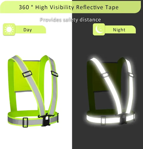 Miniatura 4 de Chaleco reflectante, chaleco de seguridad personalizado, correas de alta visibilidad, cinturón para hombres y mujeres, ajustable y ligero