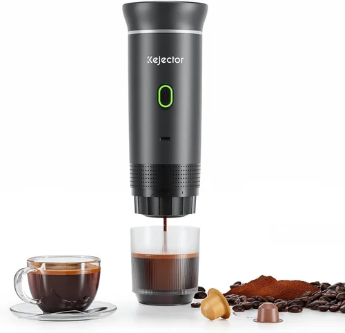 Máquina de Café Portátil con Batería, Cafetera Espresso, 20 Bares Nano, Mini Máquinas de Espresso para Coche, Autocalentamiento, Eléctrica, USB-C