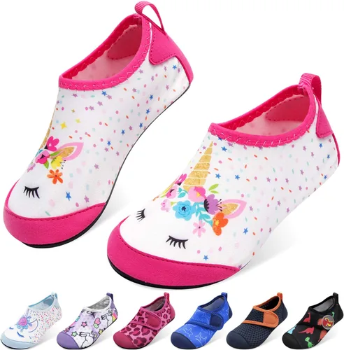 Joinfree - Zapatos acuáticos de natación para niños y niñas, calcetines acuáticos de secado rápido, zapatos con sensación de pies descalzos para