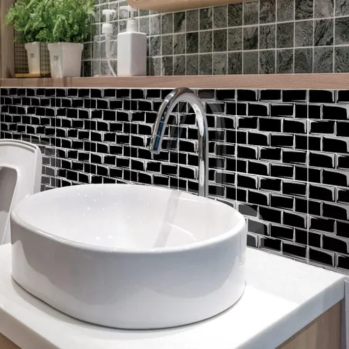 Miniatura 6 de Adhesivos para azulejos de despegar y pegar, calcomanías para azulejos de mosaico, azulejos de pared de mosaico, azulejos de cocina, baño, 10 hojas