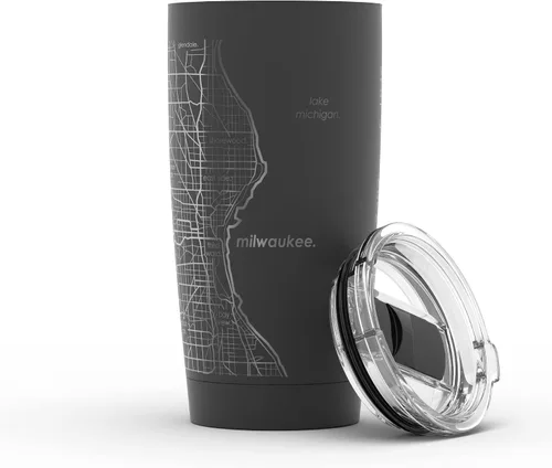 Miniatura 97 de Well Told Vaso de café aislado con diseño grabado de mapa de Atlanta Georgia, taza de acero inoxidable grabada (20 onzas, negro) con diseño de mapa