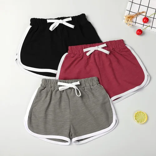 Miniatura 5 de JOCMIC Pantalones cortos deportivos para niñas, paquete de 3 pantalones cortos para correr, pantalones cortos de entrenamiento para niños