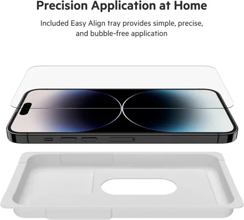 Miniatura 7 de Belkin TemperedGlass - Protector de pantalla para iPhone 14 Pro Max, accesorios para iPhone 14 Pro, fácil aplicación con bandeja guía
