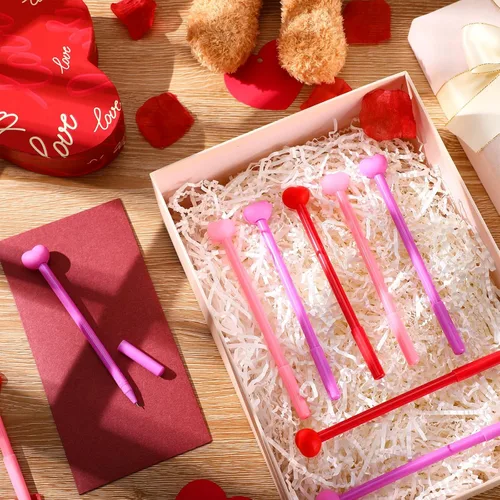 Miniatura 6 de Sayglossy 100 bolígrafos de corazón para el día de San Valentín, bolígrafos de tinta de gel a granel, regalo para compañeros de trabajo, vacaciones