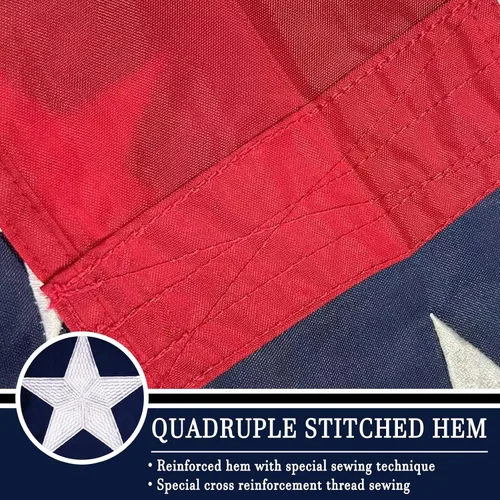 Miniatura 4 de AZCOVER - Bandera estadounidense de 10 x 15 pies para exteriores, estrellas bordadas y rayas cosidas, bandera estadounidense de nailon 210D