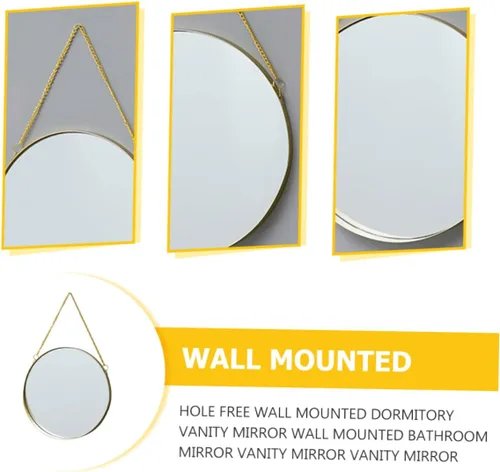 Miniatura 6 de FOMIYES Espejo de vanidad Espejo de pared de adorno Decoración de espejo redondo Decoración Espejo cosmético Espejo nórdico Espejo de pared de metal