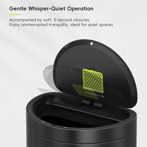 Miniatura 5 de EKO Mirage - Cubo de basura semicircular con sensor de movimiento de 47 litros/12.4 galones, cubo de basura automático para cocina con compartimento