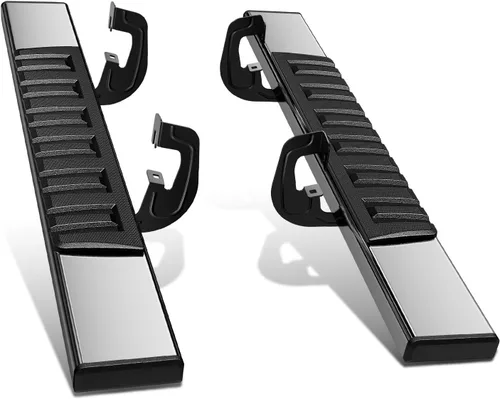 Miniatura 9 de DNA Motoring - Estribos de 6" compatibles con Silverado 1500 de 2 puertas 07-18, Silverado/Sierra 2500HD 3500HD de cabina estándar 07-19, barras