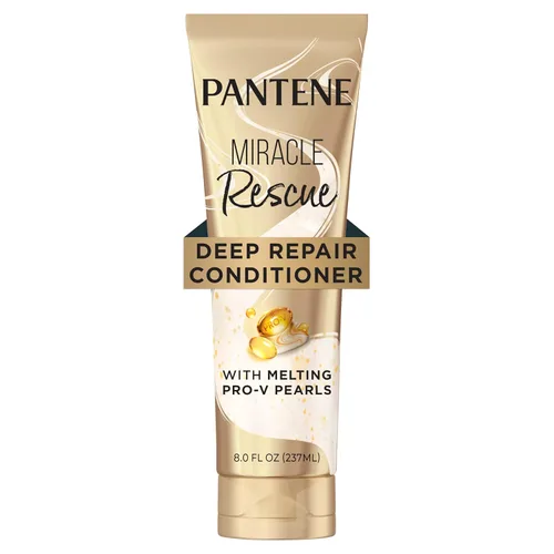 Pantene Miracle Rescue - Acondicionador profundo con perlas Pro-V fundentes – Para cabello seco, dañado o teñido – Humedad y reparación intensa –
