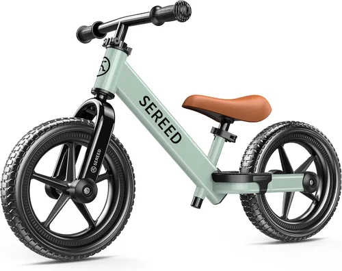 Miniatura 14 de SEREED Bicicleta de equilibrio para niños de 2 a 5 años, sin pedales, ajuste sin herramientas, placa personalizable con calcomanías, regalo para Rosa