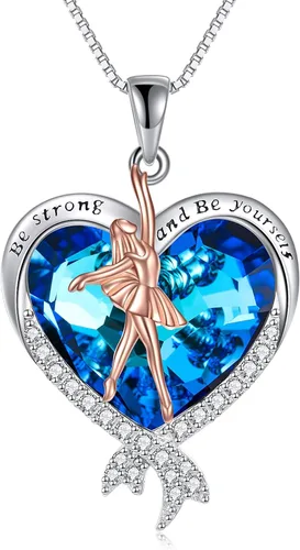 POPKIMI Regalo de gimnasia para niñas, collar de gimnasia de plata de ley 925, collar de gimnasia, equipo de gimnasia de EE. UU., joyería de moda,
