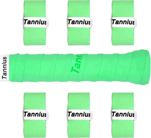 Cinta de agarre para raqueta de tenis, paquete de 6 empuñaduras de tenis, absorbente y mejorada para raqueta de tenis Verde