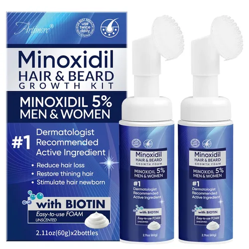 Espuma de minoxidil al 5% para hombres y mujeres, espuma de minoxidil para hombres para cabello y barba, minoxidil para el crecimiento del cabello