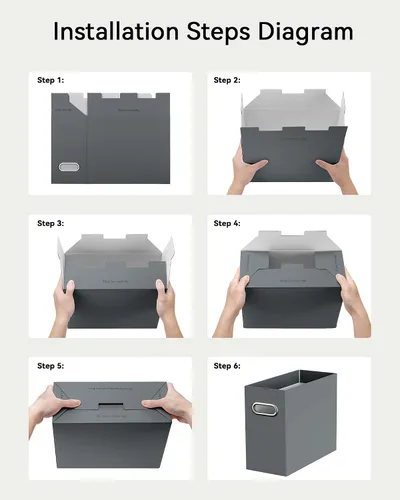 Miniatura 6 de Oterri Caja Organizadora de Archivos de Cartón para Carpetas Colgantes Tamaño Carta, Caja de Archivos para Escritorio de Computadora, Archivador