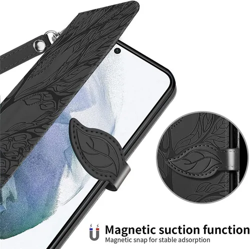 Miniatura 5 de Funda para Samsung Galaxy S22, funda tipo cartera para Samsung S22, piel sintética de alta calidad con relieve, función atril, ranuras