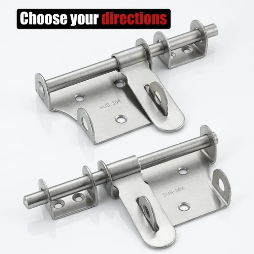 Miniatura 3 de JQK Pestillo de puerta corredera de 6 pulgadas, perno de barril de acero inoxidable 304 grueso con orificio para candado, pestillos interiores