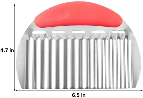Miniatura 2 de Cortador grande de acero inoxidable resistente para papas, zanahorias y frutas, verduras, papas, cebollas (estilo rojo II, 1 unidad)