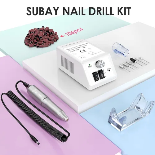 Miniatura 7 de SUBAY Kit Profesional de Esculpido de Uñas Eléctrico para Dedos y Pies, Lima Eléctrica para Manicura y Pedicura con 1 Paquete de Bandas de Lijado