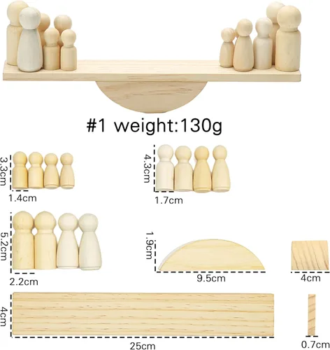 Miniatura 2 de Juguetes de madera para bebés, juguetes de conteo de equilibrio, juegos de matemáticas, muñecas de madera sin terminar, aprendizaje preescolar