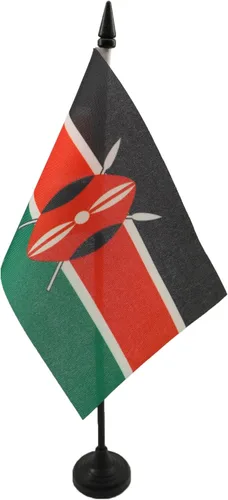 Miniatura 188 de AZ FLAG Sierra Leone Bandera de mesa 5'' x 8'' - Bandera de escritorio de Sierra Leona 21 x 14 cm - Bastón y base de plástico negro