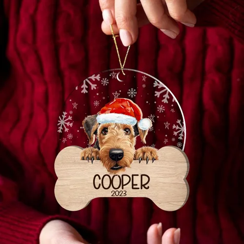Miniatura 54 de Nazenti American Pit Bull Terrier Adorno de Navidad, adorno de perro fotográfico, adorno de perro personalizado, adornos de fotos de madera