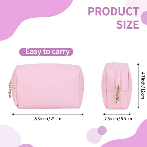 Miniatura 3 de HAOGUAGUA Bolsa de maquillaje para mujer, organizador impermeable de viaje, organizador de cosméticos para mujeres, tamaño mediano (rosa)