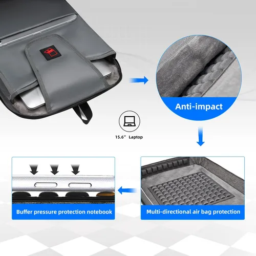 Miniatura 2 de Mochila delgada para computadora portátil de negocios para hombres de 15.6 pulgadas, ligera, protección antiimpactos, mochilas de viaje, bolsa