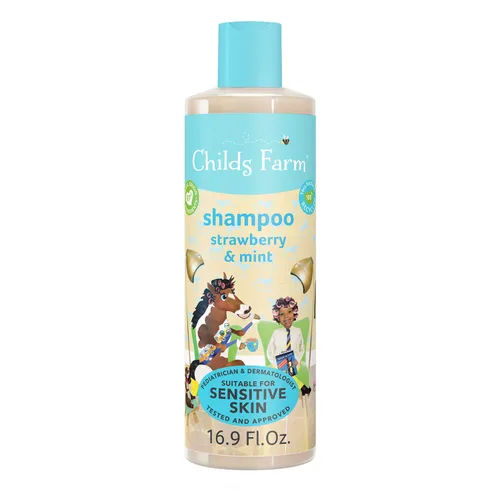 Miniatura 7 de Childs Farm, Acondicionador de cabello infantil para piel seca y sensible y cuero cabelludo, fresa y menta orgánica, acondiciona y nutre, vegano