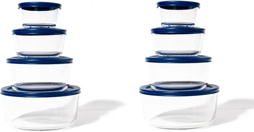 Miniatura 19 de Juego de 8 recipientes de vidrio para almacenamiento de alimentos (4 recipientes + 4 tapas sin BPA), 6.5 tazas, a prueba de fugas, aptos