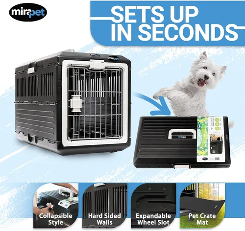 Miniatura 2 de Transportador de mascotas con almohadilla, 21.5 pulgadas de largo x 12 pulgadas de ancho x 14 pulgadas de alto, kit de viaje plegable para gatos
