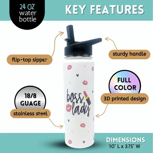 Miniatura 2 de Brooke & Jess Designs Vaso Boss Lady – El mejor regalo para mujeres – Gran botella de agua de viaje para jefes, compañeros de trabajo, mamá, Boss