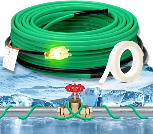 Miniatura 13 de HEATIT Cable calefactor de tubo autorregulador de 30 pies para protección contra congelación de tuberías, cable térmico para tuberías de agua, cinta