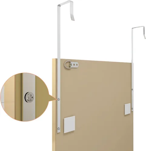 Miniatura 4 de whitebeach Espejo de puerta colgante, espejo de cuerpo completo de pared de longitud completa 44"x16" dorado montado en la pared sobre la puerta