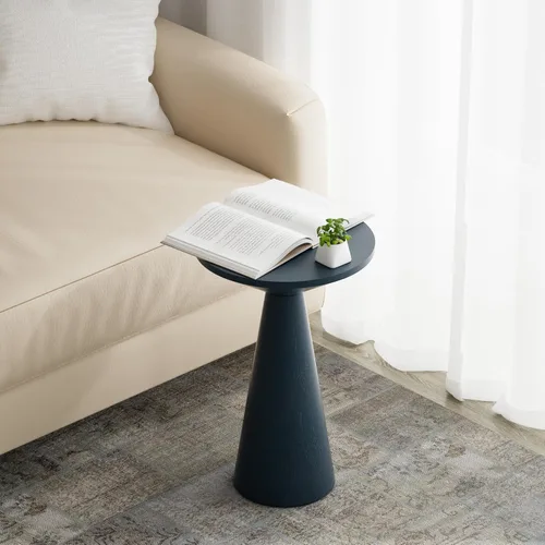 Miniatura 12 de COZAYH Mesa auxiliar pequeña con pedestal de granja, mesa redonda de Martini, soporte de madera para plantas, mesa rústica para bebidas