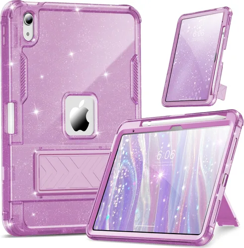 Miniatura 9 de INFILAND Funda para iPad A16 de 11 pulgadas 11ª generación, Funda para iPad 10ª generación de 10.9 pulgadas con purpurina semitransparente, a prueba