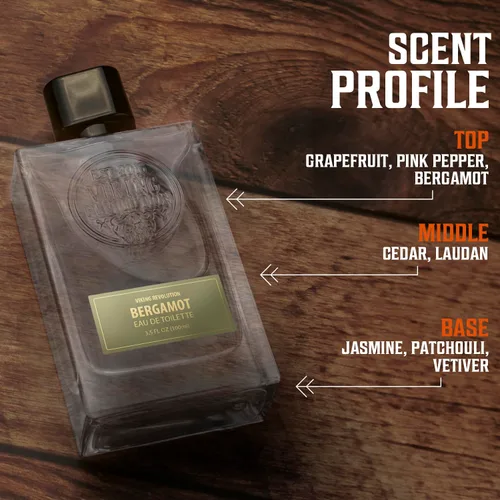 Miniatura 4 de Viking Revolution Colonia de bergamota para hombre, vibrante colonia en espray para hombre, perfume cítrico con notas de pimienta rosa, laudán