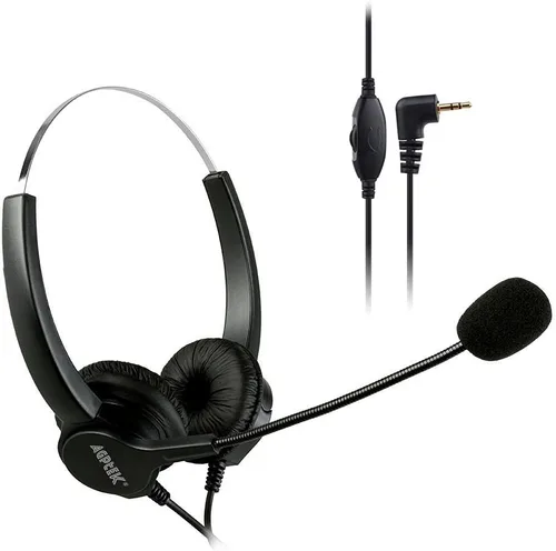 AGPTEK Auriculares de teléfono de centro de llamadas de doble oreja de 0.098 in, auriculares binaurales con cancelación de ruido de 6 pies, con