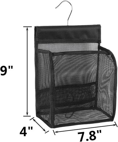 Miniatura 2 de ALYER Organizador de malla colgante para ducha, bolsa de almacenamiento de baño con ganchos para cámper, gimnasio, crucero, cabina, dormitorio
