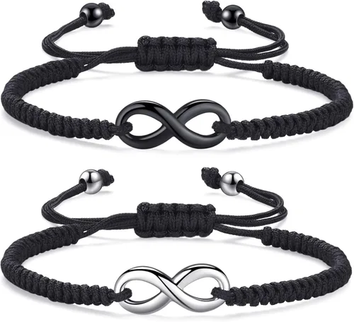 Pulsera infinita a juego para parejas para mujer, joyería de amistad