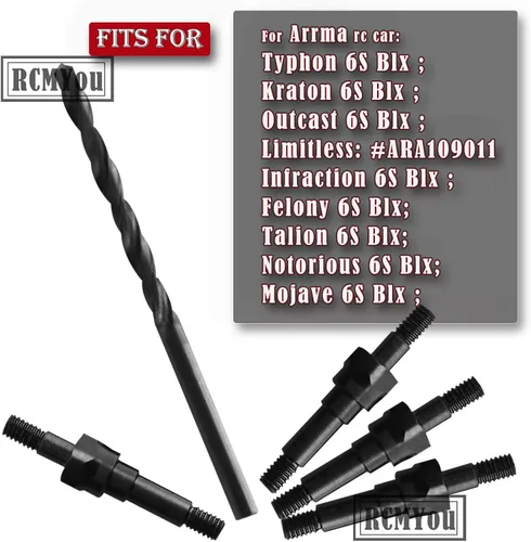 Miniatura 2 de Shock Standoff Upgrades Part para 1/8 1/7 6S BLX 4WD Typhon Kraton Outcast Mojave Notorious Infraction Felony Talion Limitless 6S BLX, 4PCS #45 Negro
