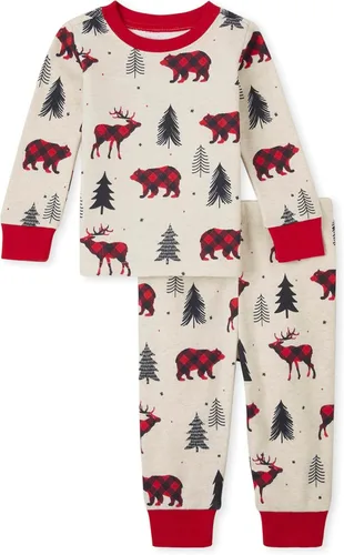 Miniatura 8 de The Children's Place Pijama de Navidad unisex para bebé, algodón Esqueleto
