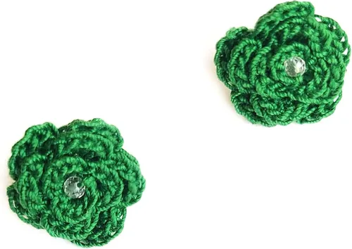 Miniatura 10 de Aretes de rosa para mujer, aretes de flor de moda con cristal de cuarzo transparente Azul
