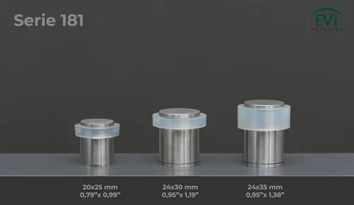 Miniatura 3 de Paquete de 2 topes de puerta EVI Tope de puerta de acero inoxidable – Cierre de tornillo – Protector de goma blanca – Tope de puerta de 0.79 x