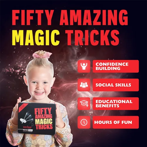 Miniatura 5 de Marvin's Magic - 50 increíbles trucos de magia - Trucos de magia para niños, viene en estuche de regalo de lata - Incluye trucos clásicos de cartas