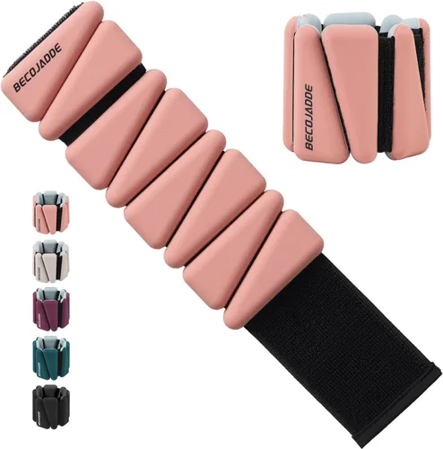 Miniatura 9 de BECOJADDE Juego de pesas de tobillo de 2 (1 libra/2 libras/3 libras cada una) Pesas ajustables de muñeca para mujeres y hombres, pesas portátiles