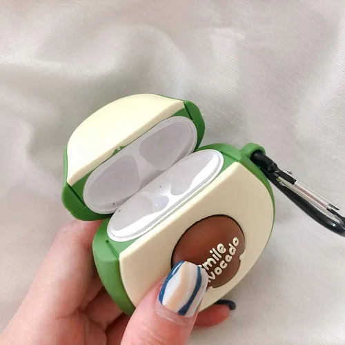 Miniatura 5 de Linda funda para Airpods, divertida y creativa 3D con forma de frutas y verduras con soporte de hebilla de anillo, funda de silicona suave a prueba