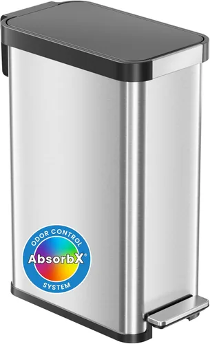 Miniatura 10 de iTouchless SoftStep - Bote de basura de acero inoxidable, 13.2 galones, sistema de filtro de olores, pedal y tapa con cierre silencioso y fino
