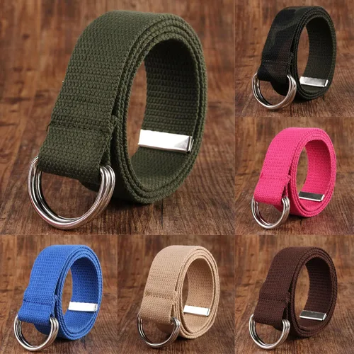 Miniatura 3 de Men Women Fashion Waist Belt Narrow Stretch Dress Belt Pants Belt Buckle Canvas Waistband Fj40 Seat Belts