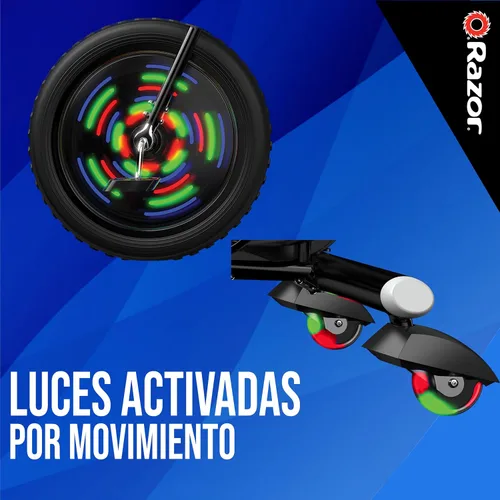 Miniatura 7 de Razor RipRider 360 Lightshow – Triciclo con ruedas traseras y con luces multicolor activadas por movimiento, triciclo de tres ruedas para derivar